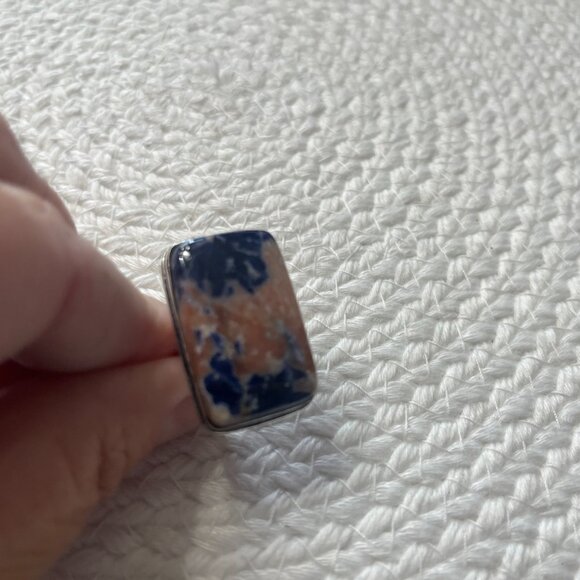 Beautiful SODALITE Handmade Sterling 925 Ring Size 8 #877D - Picture 2 of 3